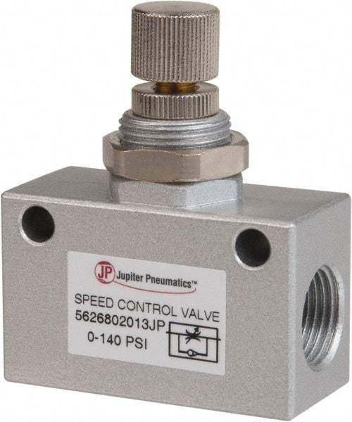 PRO-SOURCE - 3/8" NPT Inline Speed Control Valve - 0 to 140.78 psi & Aluminum Alloy Material - Makers Industrial Supply