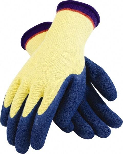 PRO-SAFE - Size 2XL (11), ANSI Cut Lvl A4, Puncture Lvl 4, Abrasion Lvl 3, Kevlar Cut Resistant Gloves - 11.3" Long, Palm & Fingers Coated, Blue, Paired - Makers Industrial Supply