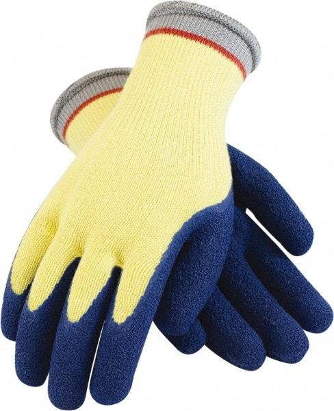 PRO-SAFE - Size XL (10), ANSI Cut Lvl A4, Puncture Lvl 4, Abrasion Lvl 3, Kevlar Cut Resistant Gloves - 10.2" Long, Palm & Fingers Coated, Blue, Paired - Makers Industrial Supply