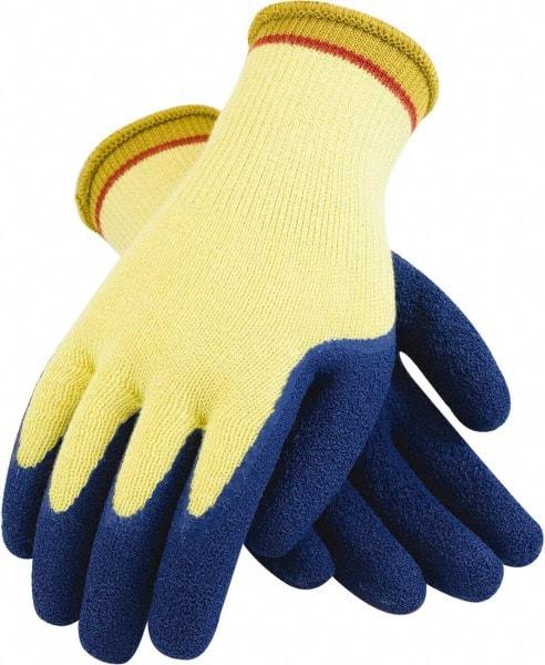 PRO-SAFE - Size L (9), ANSI Cut Lvl A4, Puncture Lvl 4, Abrasion Lvl 3, Kevlar Cut Resistant Gloves - 9.8" Long, Palm & Fingers Coated, Blue, Paired - Makers Industrial Supply