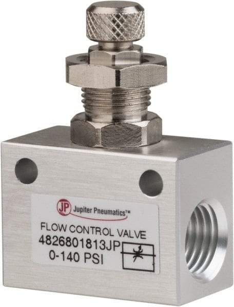 PRO-SOURCE - 1/4" NPT Inline Flow Control Valve - 0 to 140.78 psi & Aluminum Alloy Material - Makers Industrial Supply