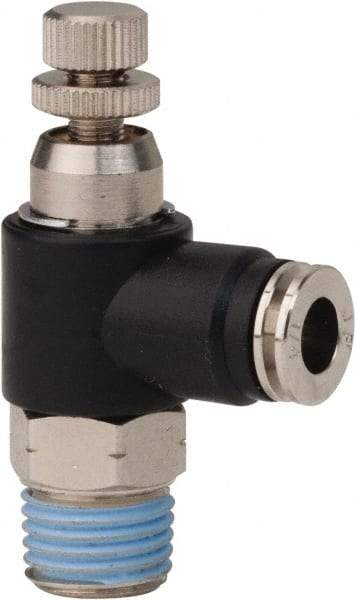 PRO-SOURCE - 1/4" Male NPT x 1/4" Tube OD Compact Banjo Valve - 0 to 113.76 psi & Techno Polymer, Brass, Steel Material - Makers Industrial Supply