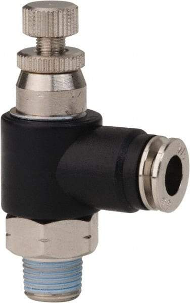 PRO-SOURCE - 1/8" Male NPT x 1/4" Tube OD Compact Banjo Valve - 0 to 113.76 psi & Techno Polymer, Brass, Steel Material - Makers Industrial Supply