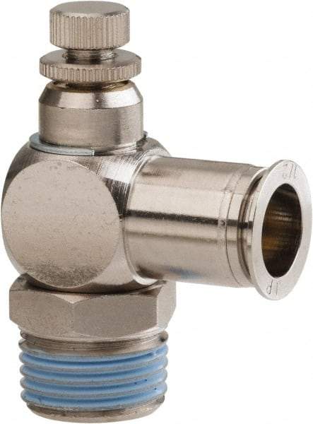 PRO-SOURCE - 1/2" Male NPT x 1/2" Tube OD Tamper Resistant Valve - 0 to 113.76 psi & Nickel Plated Brass Material - Makers Industrial Supply