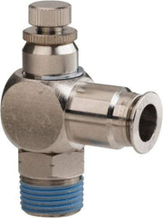 PRO-SOURCE - 3/8" Male NPT x 3/8" Tube OD Tamper Resistant Valve - 0 to 113.76 psi & Nickel Plated Brass Material - Makers Industrial Supply