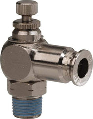 PRO-SOURCE - 1/8" Male NPT x 1/4" Tube OD Tamper Resistant Valve - 0 to 113.76 psi & Nickel Plated Brass Material - Makers Industrial Supply