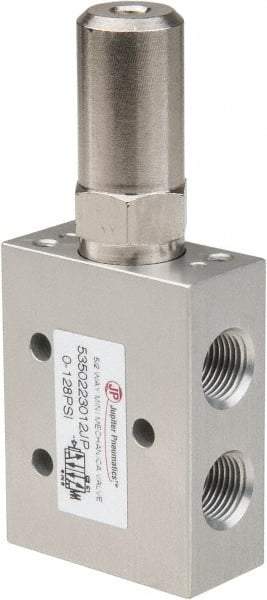 PRO-SOURCE - 1/8" NPT 5-Way, 2 Position Mini Mechanical Valve - 0.34 CV Rate, 9 CFM, 127.98 Max psi, Air Pilot/Spring Actuator - Makers Industrial Supply