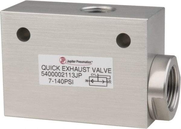 PRO-SOURCE - 1/2" NPT Quick Exhaust Valve - 3/4" Exhaust Port, 7.1 to 140.78 psi, Aluminum Alloy Material - Makers Industrial Supply