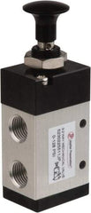 PRO-SOURCE - 1/4" NPT Mechanically Operated Air Valve - 3 Way, 2 Position, Push-Pull/Manual, 0.98 CV Rate & 127.98 Max psi - Makers Industrial Supply