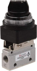 PRO-SOURCE - 1/8" NPT Mechanically Operated Air Valve - 2-Way, 2 Position, Selector/Manual, 0.1 CV Rate & 127.98 Max psi - Makers Industrial Supply