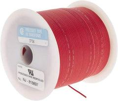 Made in USA - 22 AWG, 7 Strand, 500' OAL, Tinned Copper Hook Up Wire - Red PVC Jacket, 0.062" Diam - Makers Industrial Supply