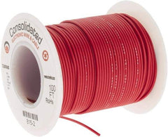 Made in USA - 26 AWG, 7 Strand, 100' OAL, Tinned Copper Hook Up Wire - Red PVC Jacket, 0.051" Diam - Makers Industrial Supply