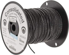 Made in USA - 16 AWG, 26 Strand, 500' OAL, Tinned Copper Hook Up Wire - Black PVC Jacket, 0.117" Diam - Makers Industrial Supply