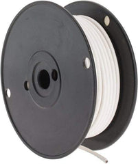 Made in USA - 10 AWG, 105 Strand, 100' OAL, Tinned Copper Hook Up Wire - White PVC Jacket, 0.18" Diam - Makers Industrial Supply