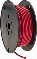 Made in USA - 10 AWG, 105 Strand, 100' OAL, Tinned Copper Hook Up Wire - Red PVC Jacket, 0.18" Diam - Makers Industrial Supply