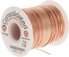 Made in USA - 20 AWG, 0.032 Inch Diameter, 318 Ft., Solid, Grounding Wire - Copper, ASTM B3, QQ-W-343 Type S, RoHS Compliant - Makers Industrial Supply