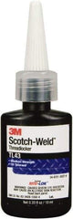 3M - 10 mL, Purple, Medium Strength Liquid Threadlocker - Series TL43, 24 Hour Full Cure Time, Hand Tool Removal - Makers Industrial Supply