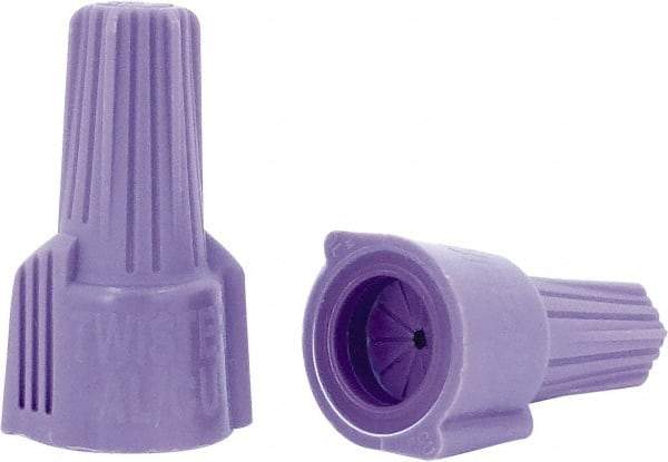 Ideal - 2, 12 (Al) + & 1, 18 (Cu) to 1, 10 (Al) + 2, 10 (Cu) AWG, 600 Volt, Corrosion Resistant, Wing Twist on Wire Connector - Purple, 221°F - Makers Industrial Supply