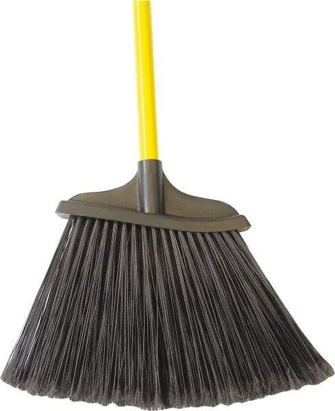 PRO-SOURCE - 8-1/8" Wide, Black Synthetic Bristles, 48" Fiberglass Handle, Angled Broom - Water Resistant - Makers Industrial Supply