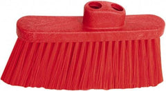 PRO-SOURCE - 10" Wide, Red Polypropylene Bristles, Angled Broom - Threaded Handle, 10 Inch Wide Broom, Red Bristles, Handle Sold Separately - Makers Industrial Supply