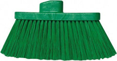 PRO-SOURCE - 10" Wide, Green Polypropylene Bristles, Angled Broom - Threaded Handle, 10 Inch Wide Broom, Green Bristles, Handle Sold Separately - Makers Industrial Supply