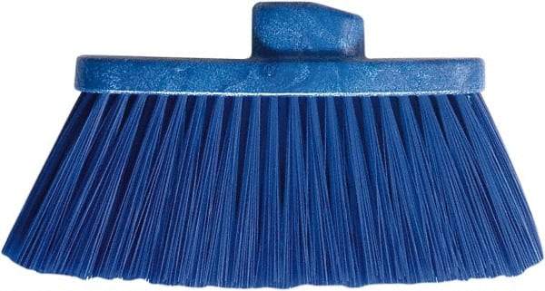 PRO-SOURCE - 10" Wide, Blue Polypropylene Bristles, Angled Broom - Threaded Handle, 10 Inch Wide Broom, Blue Bristles, Handle Sold Separately - Makers Industrial Supply