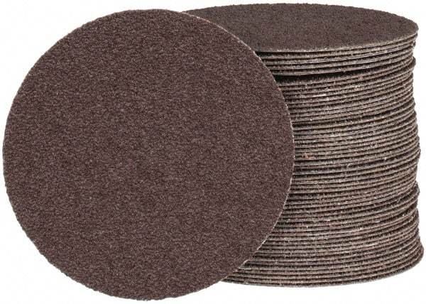 Tru-Maxx - 4" Diam, 50 Grit Aluminum Oxide Adhesive PSA Disc - Coarse Grade, X Weighted Cloth Backing, For Right Angle/Vertical Shaft Portable Grinders - Makers Industrial Supply