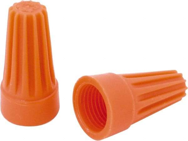 Ideal - 2, 18 to 2, 14 AWG, 600 Volt, Flame Retardant, Standard Twist on Wire Connector - Orange, 221°F - Makers Industrial Supply