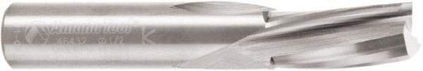 Amana Tool - 1/2" Cutting Diam x 1" Length of Cut, 3 Flute, Downcut Spiral Router Bit - Uncoated, Right Hand Cut, Solid Carbide, 3" OAL x 1/2" Shank Diam, 20° Helix Angle - Makers Industrial Supply