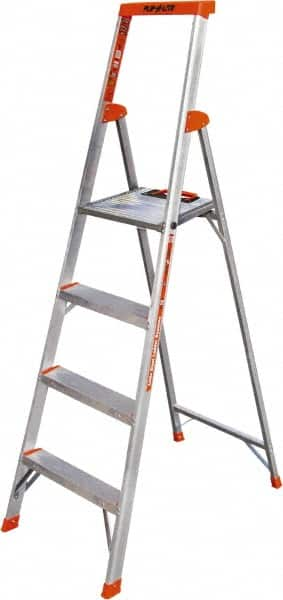 Little Giant Ladder - 4 Steps, 6' High, Type IA Rating, Aluminum Step Ladder - 300 Lb Capacity, 21" Base Width - Makers Industrial Supply