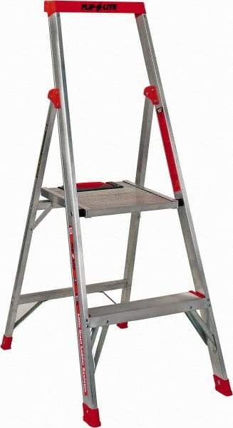 Little Giant Ladder - 2 Steps, 4' High, Type IA Rating, Aluminum Step Ladder - 300 Lb Capacity, 19" Base Width - Makers Industrial Supply