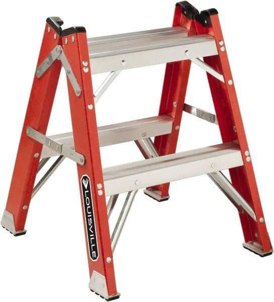 Louisville - 1 Step, 2' High, Type IAA Rating, Fiberglass Step Stand - 375 Lb Capacity, 21" Base Width - Makers Industrial Supply