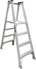 Louisville - 5 Steps, 6' High, Type IA Rating, Aluminum Platform Ladder - 300 Lb Capacity, 28-1/2" Base Width - Makers Industrial Supply