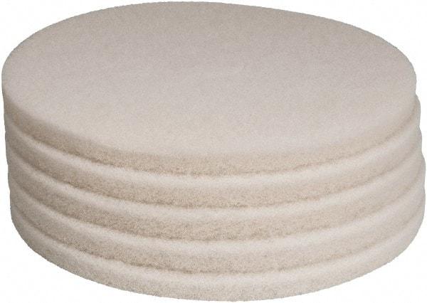 PRO-SOURCE - Polishing Pad - 19" Machine, White Pad, Polyester - Makers Industrial Supply