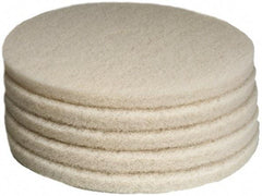 PRO-SOURCE - Polishing Pad - 17" Machine, White Pad, Polyester - Makers Industrial Supply