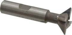 Made in USA - 1" Diam x 5/16" Width of Cut, 45° Included Angle, Carbide-Tipped Dovetail Cutter - 1/2" Shank Diam, 2-1/2" Overall Length, 0.02" Corner Radius, Weldon Flat, Uncoated - Makers Industrial Supply