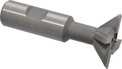 Made in USA - 1-1/2" Diam x 1/2" Width of Cut, 45° Included Angle, Carbide-Tipped Dovetail Cutter - 3/4" Shank Diam, 3-1/4" Overall Length, 0.02" Corner Radius, Weldon Flat, Uncoated - Makers Industrial Supply