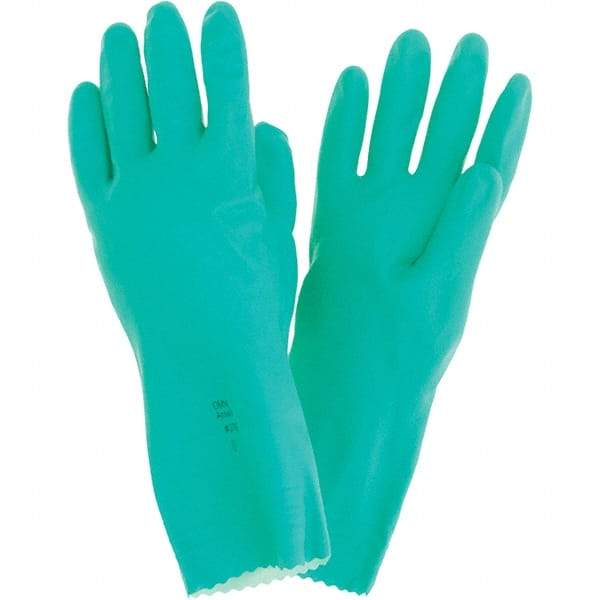 Ansell - 12" Long, 20 mil Thick, Chemical Resistant Gloves - Green - Makers Industrial Supply