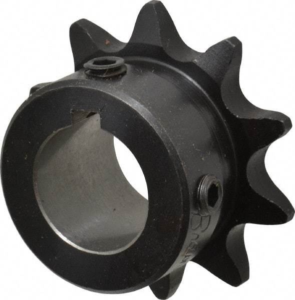 Browning - 10 Teeth, 1/2" Chain Pitch, Chain Size 41, Finished Bore Sprocket - 3/4" Bore Diam, 1.618" Pitch Diam, 1.84" Outside Diam - Makers Industrial Supply