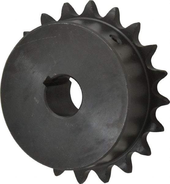 Browning - 20 Teeth, 1/2" Chain Pitch, Chain Size 41, Finished Bore Sprocket - 3/4" Bore Diam, 3.196" Pitch Diam, 3.45" Outside Diam - Makers Industrial Supply