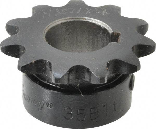 Browning - 11 Teeth, 3/8" Chain Pitch, Chain Size 35, Finished Bore Sprocket - 5/8" Bore Diam, 1.331" Pitch Diam, 1-1/2" Outside Diam - Makers Industrial Supply