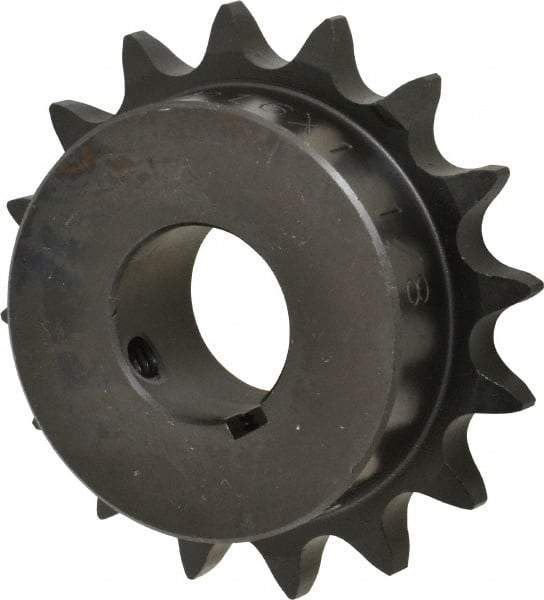 Browning - 16 Teeth, 5/8" Chain Pitch, Chain Size 50, Finished Bore Sprocket - 1-1/8" Bore Diam, 3.204" Pitch Diam, 3.52" Outside Diam - Makers Industrial Supply