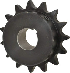 Browning - 15 Teeth, 3/4" Chain Pitch, Chain Size 60, Finished Bore Sprocket - 1-1/8" Bore Diam, 3.607" Pitch Diam, 3.98" Outside Diam - Makers Industrial Supply