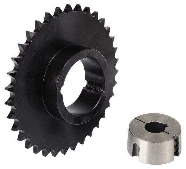 Browning - 21 Teeth, 3/4" Chain Pitch, Chain Size 60, TB Bushed Sprocket - 5.032" Pitch Diam, 5.43" Outside Diam - Makers Industrial Supply