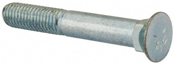 Value Collection - 1/2-13 UNC, 3-1/2" OAL, Steel Plow Bolt - Zinc-Plated Finish, Grade 5 - Makers Industrial Supply