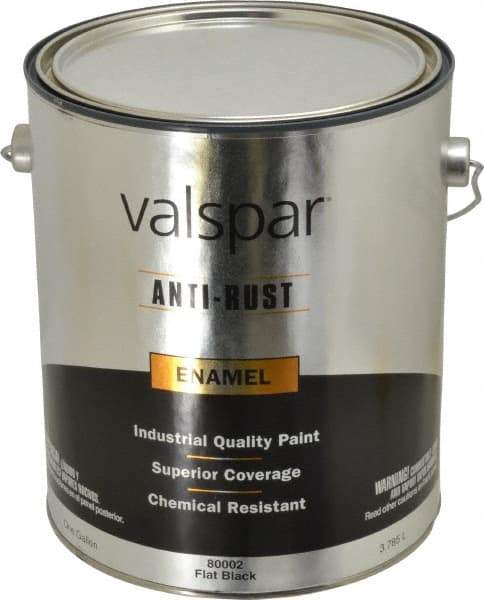 Valspar - 1 Gal Black Flat Finish Enamel Paint - Interior/Exterior, 400 gL VOC Compliance - Makers Industrial Supply