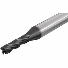 Iscar - 11.5mm, 22mm LOC, 12mm Shank Diam, 75mm OAL, 4 Flute, Solid Carbide Square End Mill - Single End, TiAlN Finish, Spiral Flute, 30° Helix, Right Hand Cut, Right Hand Flute - Makers Industrial Supply