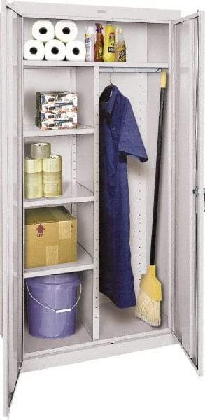 Sandusky Lee - 5 Shelf Combination Storage Cabinet - Steel, 36" Wide x 24" Deep x 72" High, Gray - Makers Industrial Supply