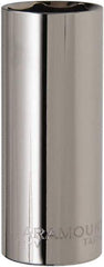 Paramount - 1/2" Drive, Deep Hand Socket - 6 Points, 3-3/32" OAL, Steel, Chrome Finish - Makers Industrial Supply