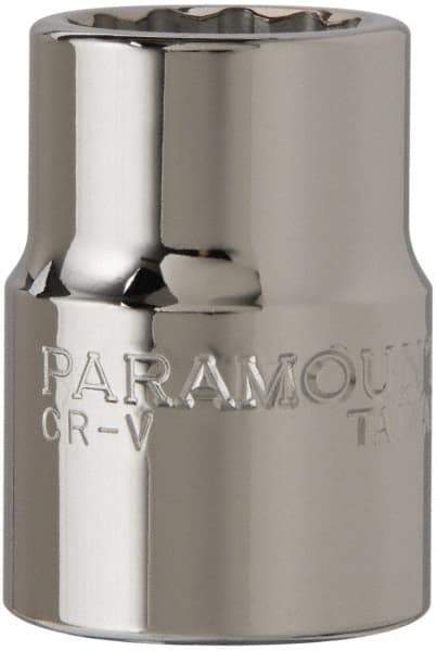 Paramount - 3/4" Drive, Standard Hand Socket - 12 Points, 2" OAL, Steel, Chrome Finish - Makers Industrial Supply